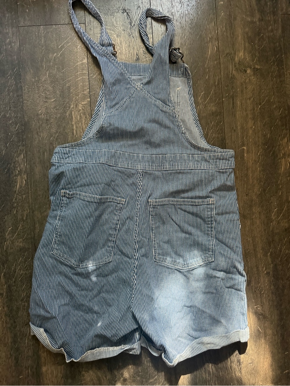 Universal Thread Blue Pinstripe Short Overalls - Picture 3 of 4
